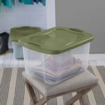 (2 pack) 40 Quart EZ Carry, Plastic Storage Bin, Full-Grip Handles, Green - Image 5