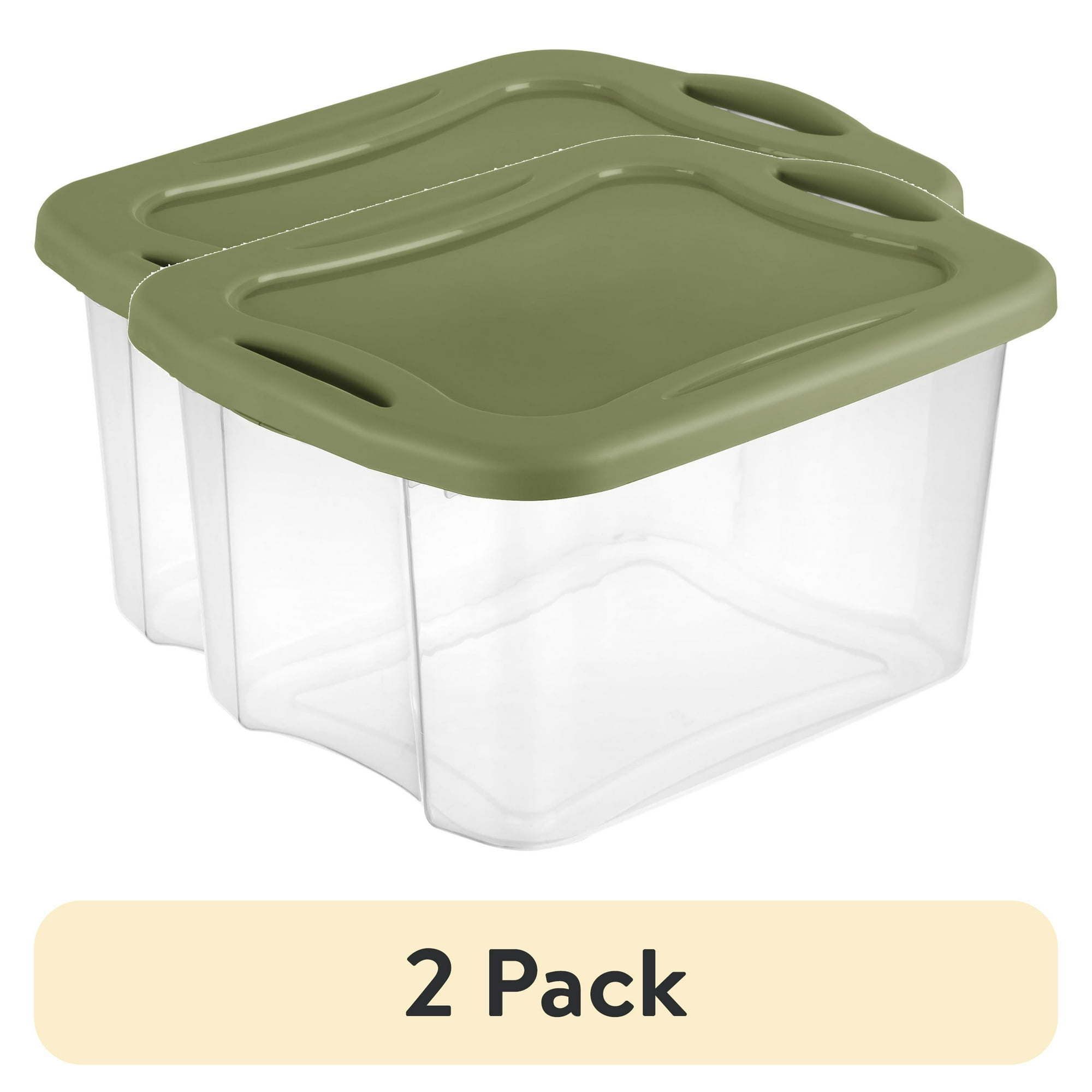 d01027hicvv.jpg (2 pack) 40 Quart EZ Carry, Plastic Storage Bin, Full-Grip Handles, Green - Image 1
