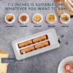 4-Slice Toaster, Extra Wide Long Slot Toaster, 6 Browning Settings, Bagel/Defrost/Reheat Functions, Removable Crumb Tray, Upgraded Stainless Steel, Silver - Image 4