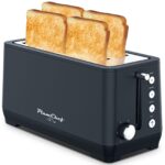 4-Slice Toaster, Extra Wide Long Slot Toaster, 6 Browning Settings, Bagel/Defrost/Reheat Functions, Removable Crumb Tray, Stainless Steel Housing, Matte Black - Image 9