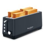 4-Slice Toaster, Extra Wide Long Slot Toaster, 6 Browning Settings, Bagel/Defrost/Reheat Functions, Removable Crumb Tray, Stainless Steel Housing, Matte Black - Image 10