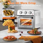 Family Size Air Fryer Toaster Oven Combo, 13QT, 360° Hot Air Circulation for Healthy Oil-Free Cooking, Multifunctional Convection Contertop Oven, Adjustable Time & Temp Control, Stainless Steel - Image 5