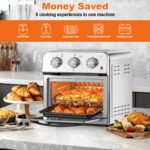 Family Size Air Fryer Toaster Oven Combo, 13QT, 360° Hot Air Circulation for Healthy Oil-Free Cooking, Multifunctional Convection Contertop Oven, Adjustable Time & Temp Control, Stainless Steel - Image 6