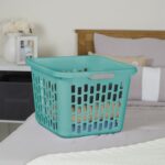 (4 Pack)1.5 Bushel Square Plastic Laundry Basket, Adult, Teal - Image 3