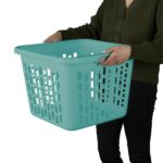(4 Pack)1.5 Bushel Square Plastic Laundry Basket, Adult, Teal - Image 5