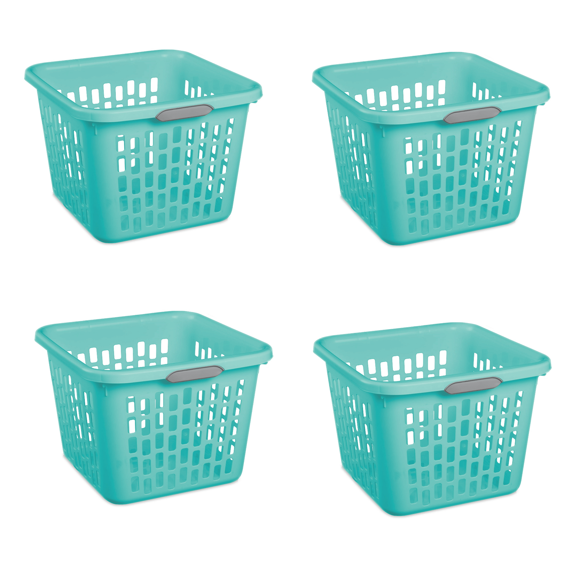 d01027hpnia.png (4 Pack)1.5 Bushel Square Plastic Laundry Basket, Adult, Teal - Image 1