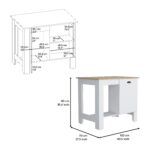 Caddo Kitchen Island with Storage and Cabinet - Image 4