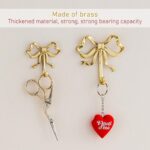 2-pack multi-purpose brass screw hooks with bow design, vintage style, practical gold wall hooks, suitable for bathrooms and bedrooms, perfect for hanging hats, towels, coats. - Image 2