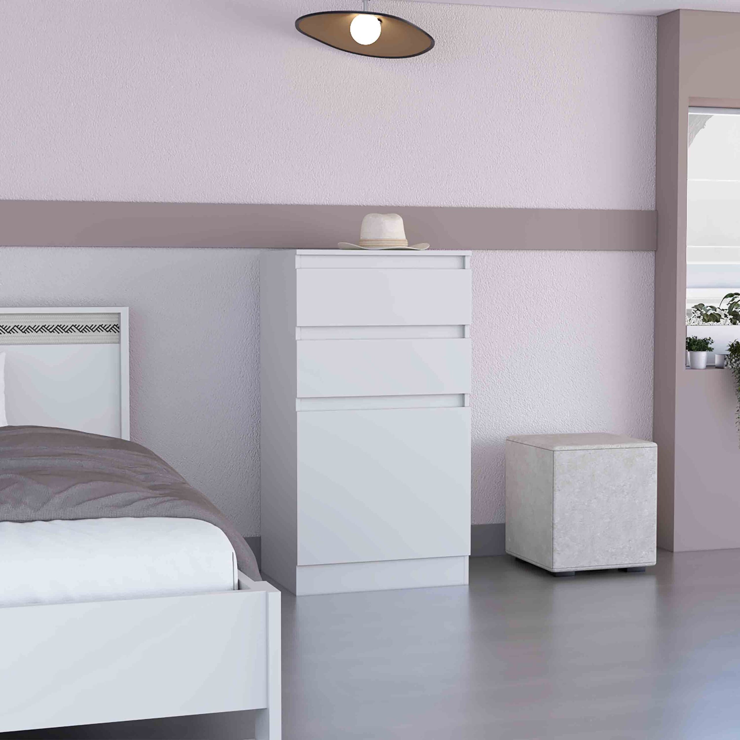 d01027ri5a2.jpg Diamond Dresser, Jewelry Box, Mirror, Single Door Cabinet, Two Drawers - Image 1