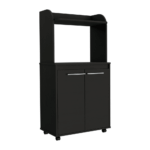 Lucca Kitchen Cart, Double Door Cabinet, One Open Shelf, Two Interior Shelves - Image 3