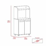 Lucca Kitchen Cart, Double Door Cabinet, One Open Shelf, Two Interior Shelves - Image 4