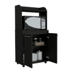 Lucca Kitchen Cart, Double Door Cabinet, One Open Shelf, Two Interior Shelves - Image 8