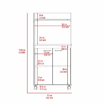 Lucca Kitchen Cart, Double Door Cabinet, One Open Shelf, Two Interior Shelves - Image 9