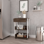 Pillar Kitchen Cart, Four Casters, Three Shelves - Image 3