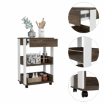 Pillar Kitchen Cart, Four Casters, Three Shelves - Image 5