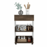 Pillar Kitchen Cart, Four Casters, Three Shelves - Image 7