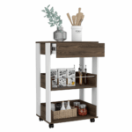 Pillar Kitchen Cart, Four Casters, Three Shelves - Image 8