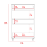 Pillar Kitchen Cart, Four Casters, Three Shelves - Image 9
