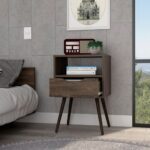 Emma Nightstand, Superior Top, Four Legs, One Open Shelf, One Drawer - Image 4