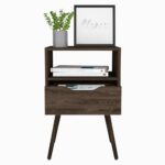 Emma Nightstand, Superior Top, Four Legs, One Open Shelf, One Drawer - Image 8