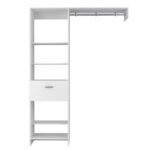 Dynamic Closet System, Five Open Shelves, One Drawer, One Metal Rod - Image 15