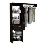 Dynamic Closet System, Five Open Shelves, One Drawer, One Metal Rod - Image 5