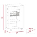 Rosemont Kitchen Cart, Two Open Shelves, Four Casters, One Drawer - Image 11