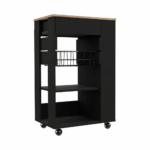 Rosemont Kitchen Cart, Two Open Shelves, Four Casters, One Drawer - Image 2