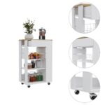 Rosemont Kitchen Cart, Two Open Shelves, Four Casters, One Drawer - Image 12