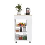 Rosemont Kitchen Cart, Two Open Shelves, Four Casters, One Drawer - Image 14