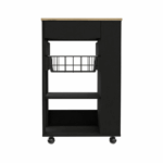 Rosemont Kitchen Cart, Two Open Shelves, Four Casters, One Drawer - Image 5