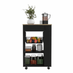 Rosemont Kitchen Cart, Two Open Shelves, Four Casters, One Drawer - Image 6
