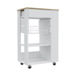 Rosemont Kitchen Cart, Two Open Shelves, Four Casters, One Drawer - Image 16