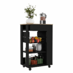 Rosemont Kitchen Cart, Two Open Shelves, Four Casters, One Drawer - Image 7
