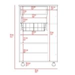 Rosemont Kitchen Cart, Two Open Shelves, Four Casters, One Drawer - Image 17