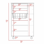 Rosemont Kitchen Cart, Two Open Shelves, Four Casters, One Drawer - Image 8