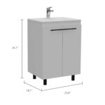 Dustin Free Standing Sink Cabinet, Four Legs, Double Door Cabinet, Two Shelves - Image 12
