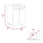 Dustin Free Standing Sink Cabinet, Four Legs, Double Door Cabinet, Two Shelves - Image 16