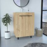 Dustin Free Standing Sink Cabinet, Four Legs, Double Door Cabinet, Two Shelves