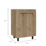 Dustin Free Standing Sink Cabinet, Four Legs, Double Door Cabinet, Two Shelves - Image 5