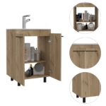 Dustin Free Standing Sink Cabinet, Four Legs, Double Door Cabinet, Two Shelves - Image 6