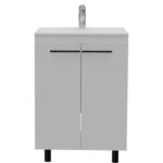 Dustin Free Standing Sink Cabinet, Four Legs, Double Door Cabinet, Two Shelves - Image 9