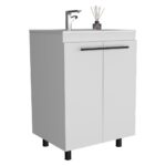 Dustin Free Standing Sink Cabinet, Four Legs, Double Door Cabinet, Two Shelves - Image 10