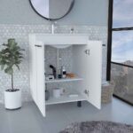 Dustin Free Standing Sink Cabinet, Four Legs, Double Door Cabinet, Two Shelves - Image 11