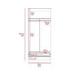 Darwin Armoire, Double Door Cabinets, Metal Rod, Metal Handle, Two Shelves, One Drawer - Image 17