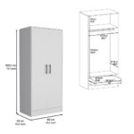 Darwin Armoire, Double Door Cabinets, Metal Rod, Metal Handle, Two Shelves, One Drawer - Image 4