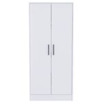 Darwin Armoire, Double Door Cabinets, Metal Rod, Metal Handle, Two Shelves, One Drawer - Image 7
