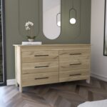 Paris Six Drawer Double Dresser, Four Legs, Superior Top