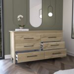 Paris Six Drawer Double Dresser, Four Legs, Superior Top - Image 14