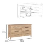Paris Six Drawer Double Dresser, Four Legs, Superior Top - Image 15